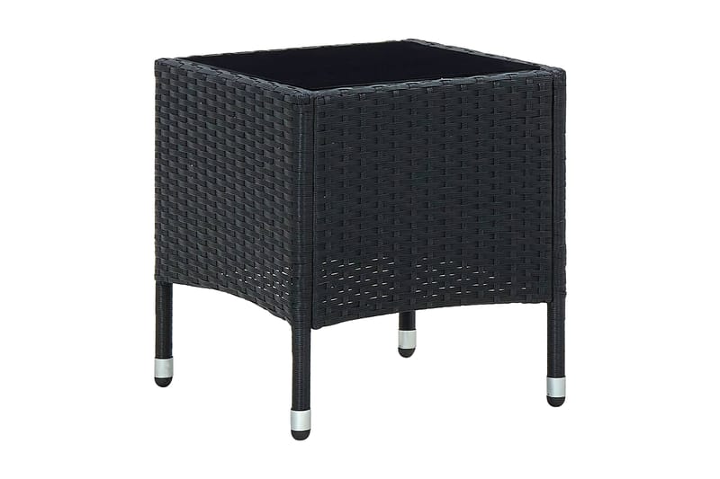 Havebord 40x40x45 cm Polyrattan Sort - Sort - Udendørs bænk & havebænk