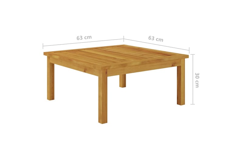 Havebord 63x63x30 cm massivt Akacietræ - Brun - Havemøbler - Havesofaer & bænke - Udendørs bænk & havebænk