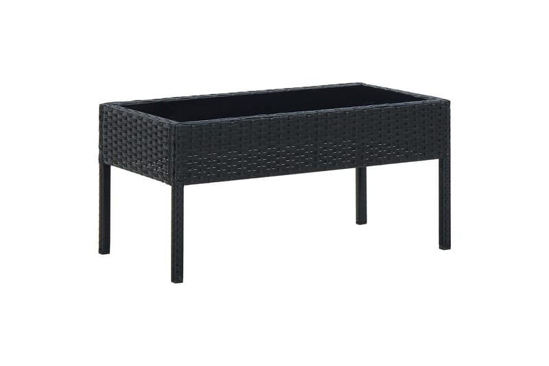 Havebord 75x40x37 cm Polyrattan Sort - Sort - Udendørs bænk & havebænk