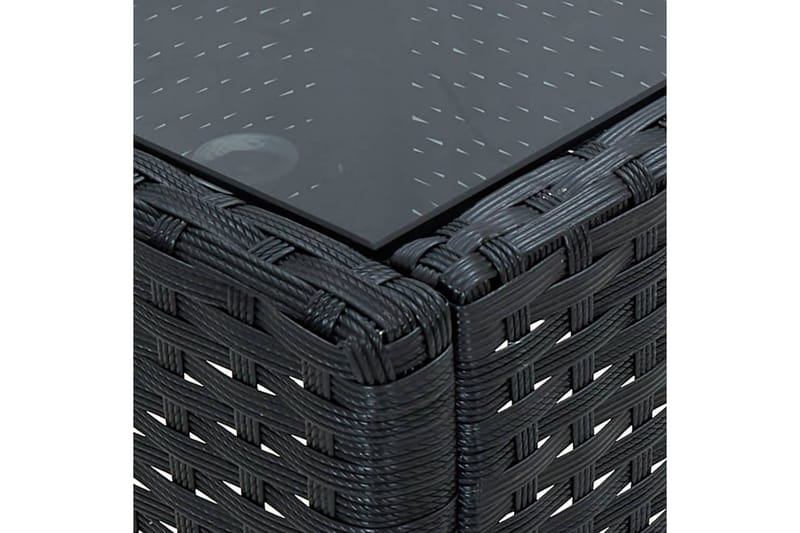 Havebord 75x40x37 cm Polyrattan Sort - Sort - Havemøbler - Havesofaer & bænke - Udendørs bænk & havebænk