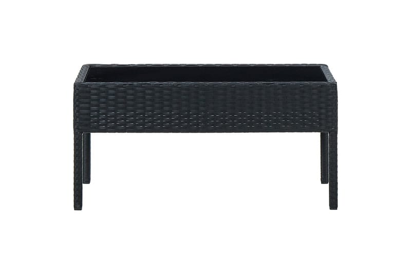 Havebord 75x40x37 cm Polyrattan Sort - Sort - Havemøbler - Havesofaer & bænke - Udendørs bænk & havebænk