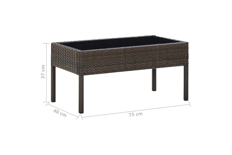 Havebord 75x40x37 cm Polyrattan Brun - Brun - Udendørs bænk & havebænk