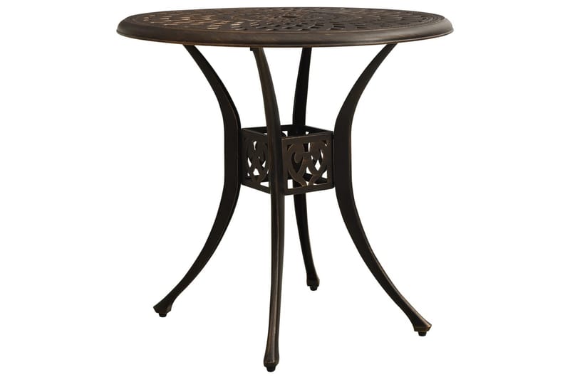 Havebord 78x78x72 cm Støbt Aluminium Bronzefarvet - Brun - Havemøbler - Havesofaer & bænke - Udendørs bænk & havebænk