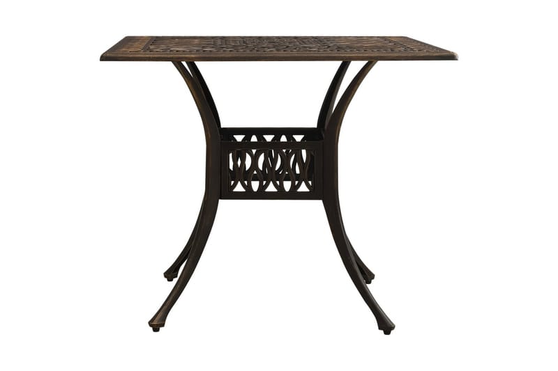 Havebord 90x90x73 cm Støbt Aluminium Bronzefarvet - Brun - Havemøbler - Havesofaer & bænke - Udendørs bænk & havebænk