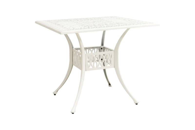 Havebord 90x90x73 cm Støbt Aluminium Hvid - Hvid - Havemøbler - Havesofaer & bænke - Udendørs bænk & havebænk