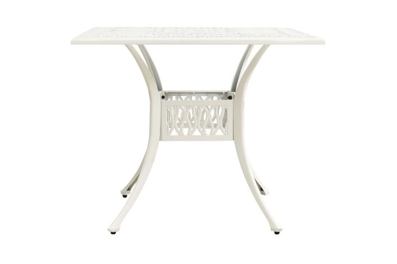 Havebord 90x90x73 cm Støbt Aluminium Hvid - Hvid - Havemøbler - Havesofaer & bænke - Udendørs bænk & havebænk