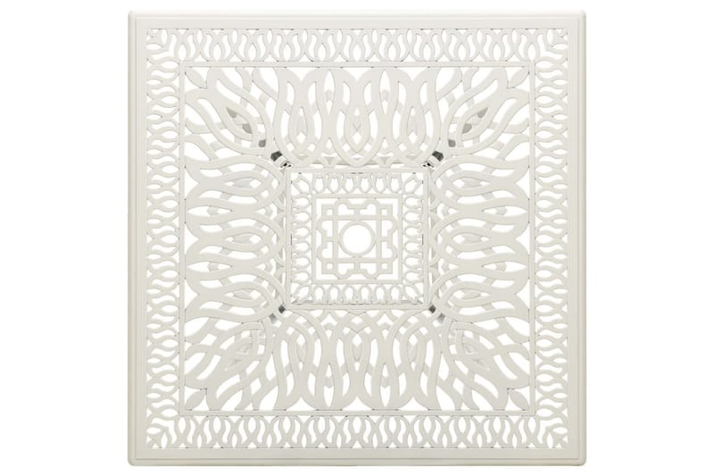 Havebord 90x90x73 cm Støbt Aluminium Hvid - Hvid - Havemøbler - Havesofaer & bænke - Udendørs bænk & havebænk