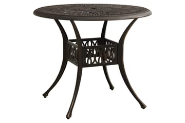 Havebord 90x90x74 cm Støbt Aluminium Bronzefarvet - Brun - Havemøbler - Havesofaer & bænke - Udendørs bænk & havebænk