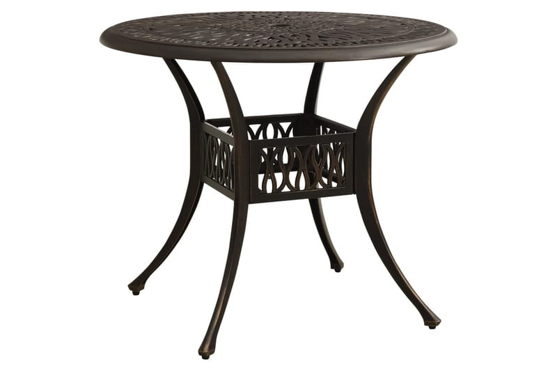 Havebord 90x90x74 cm Støbt Aluminium Bronzefarvet - Brun - Havemøbler - Havesofaer & bænke - Udendørs bænk & havebænk
