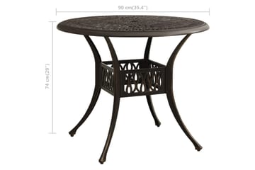 Havebord 90x90x74 cm Støbt Aluminium Bronzefarvet - Brun - Havemøbler - Havesofaer & bænke - Udendørs bænk & havebænk