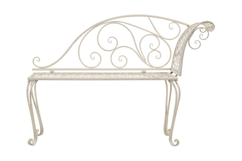 Havechaiselong 128 Cm Metal Antik Hvid - Hvid - Havemøbler - Havesofaer & bænke - Udendørs bænk & havebænk
