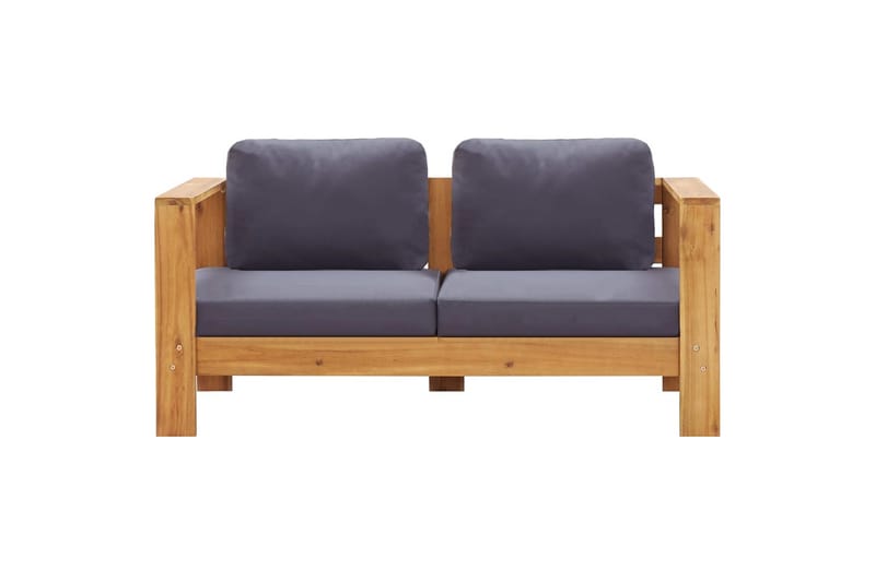 Havesofa med Hynder 140 cm Massivt Akacietræ Grå - Grå - Havemøbler - Havesofaer & bænke - Udendørs bænk & havebænk