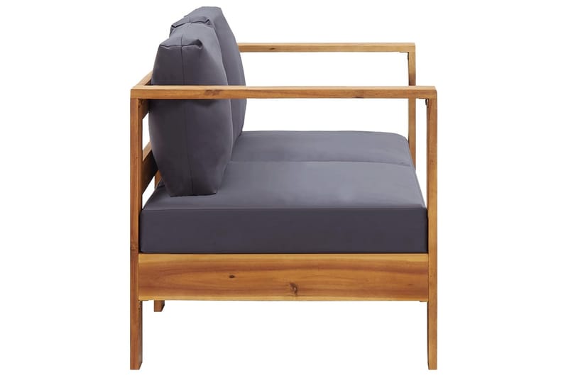 Havesofa med Hynder 140 cm Massivt Akacietræ Grå - Grå - Havemøbler - Havesofaer & bænke - Udendørs bænk & havebænk