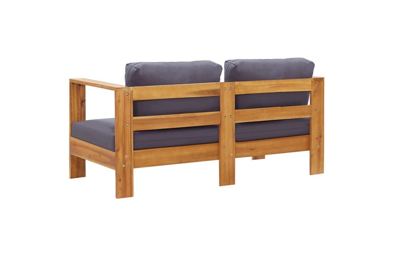 Havesofa med Hynder 140 cm Massivt Akacietræ Grå - Grå - Havemøbler - Havesofaer & bænke - Udendørs bænk & havebænk