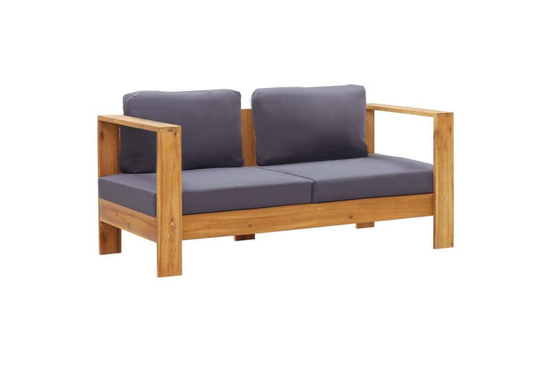 Havesofa med Hynder 140 cm Massivt Akacietræ Grå - Grå - Havemøbler - Havesofaer & bænke - Udendørs bænk & havebænk