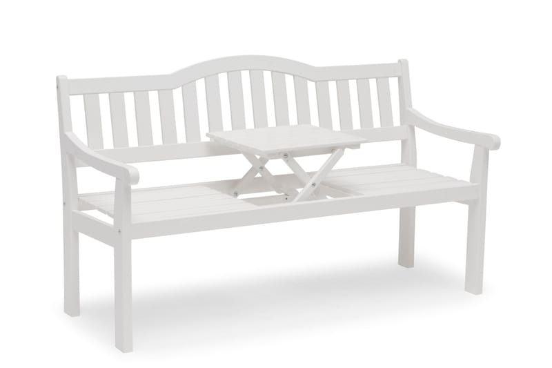 Hillerstorp Sara Havebænk Saksebord - Fyrretræ/Hvid - Havemøbler - Havesofaer & bænke - Udendørs bænk & havebænk