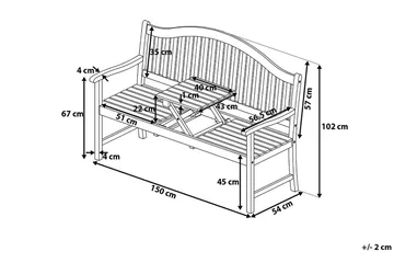 Hilo Havebænk 150 cm - Træ / natur - Havemøbler - Havesofaer & bænke - Udendørs bænk & havebænk