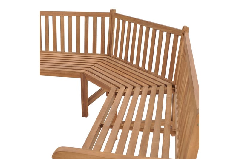 hjørnebænk til haven 185x185x90 cm massivt teaktræ - Brun - Havemøbler - Havesofaer & bænke - Udendørs bænk & havebænk