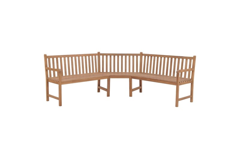 hjørnebænk til haven 185x185x90 cm massivt teaktræ - Brun - Havemøbler - Havesofaer & bænke - Udendørs bænk & havebænk