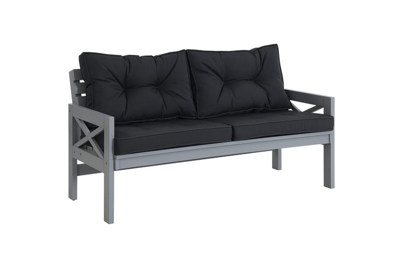 Husarn Udendørsbænk med Hynde Mat Grå - KWA - Havemøbler - Havesofaer & bænke - Udendørs bænk & havebænk