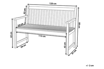 Iazzetta Havebænk 120 cm - Træ / natur - Havemøbler - Havesofaer & bænke - Udendørs bænk & havebænk