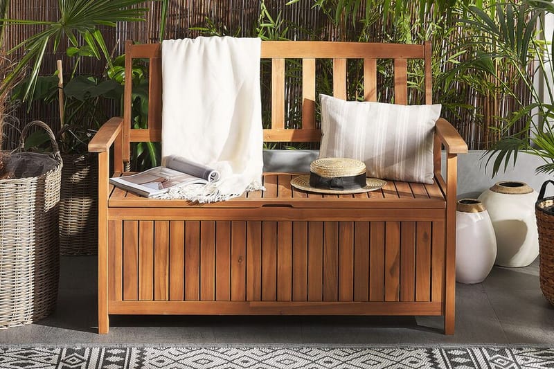 Jaraicejo Havebænk med Opbevaring - Brun - Havemøbler - Havesofaer & bænke - Udendørs bænk & havebænk