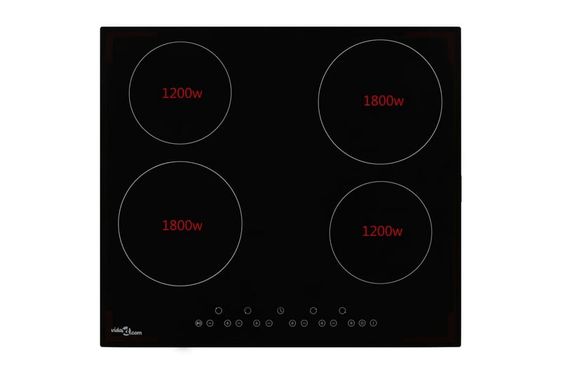 Keramisk Kogeplade Med 4 Varmezoner Touch-Panel 6000 W - Sort - Havemøbler - Havesofaer & bænke - Udendørs bænk & havebænk