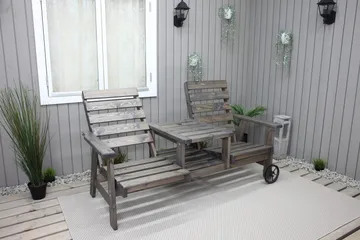 KIngdom Havebænk 177 cm - Grå - Havemøbler - Havesofaer & bænke - Udendørs bænk & havebænk