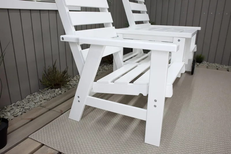 KIngdom Havebænk 177 cm - Hvid - Havemøbler - Havesofaer & bænke - Udendørs bænk & havebænk