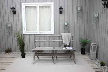 Larios Havebænk 130 cm - Grå - Havemøbler - Havesofaer & bænke - Udendørs bænk & havebænk