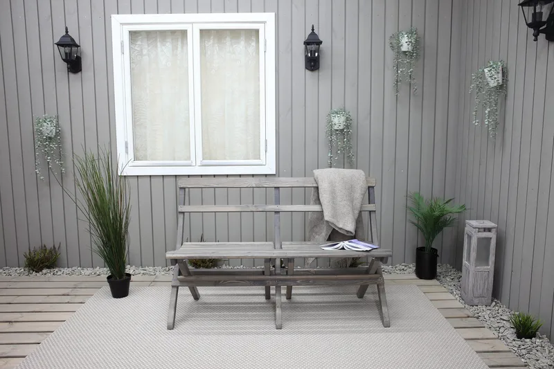 Larios Havebænk 130 cm - Grå - Havemøbler - Havesofaer & bænke - Udendørs bænk & havebænk