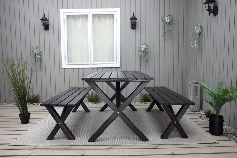 Lietinna Havebænk 180 cm - Mørkeblå - Havemøbler - Havesofaer & bænke - Udendørs bænk & havebænk