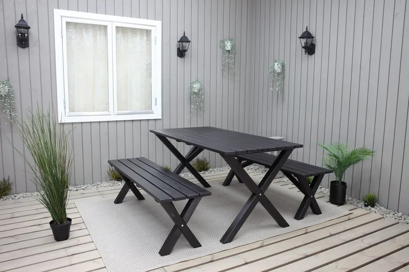 Lietinna Havebænk 180 cm - Mørkeblå - Havemøbler - Havesofaer & bænke - Udendørs bænk & havebænk