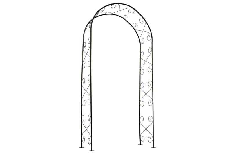Nature Havebue 100x37x230 cm Metal Sort - Sort - Havemøbler - Havesofaer & bænke - Udendørs b�ænk & havebænk