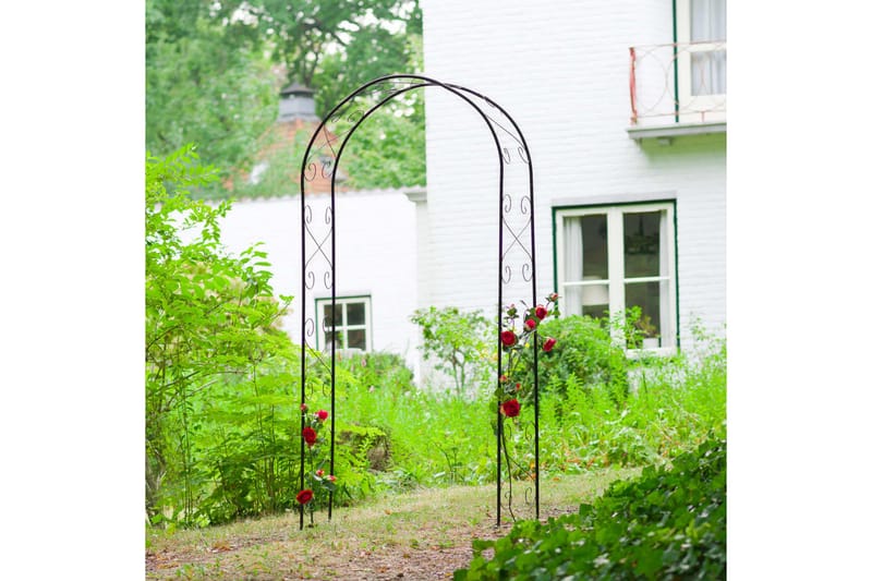 Nature Havebue 100x37x230 cm Metal Sort - Sort - Havemøbler - Havesofaer & bænke - Udendørs bænk & havebænk