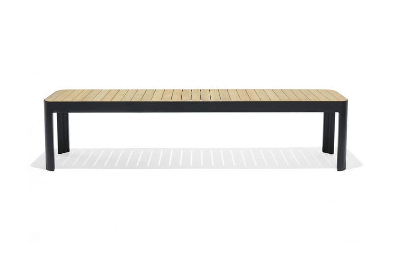 Portals Havebænk 182 cm - Sort/Træ - Havemøbler - Havesofaer & bænke - Udendørs bænk & havebænk