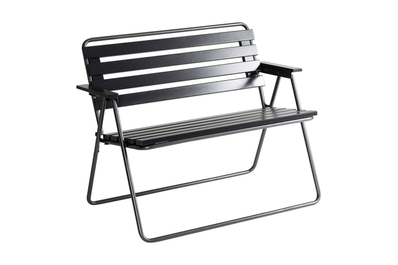 Retro 322 2-Pers. Bænk Sort/Grå, Varax