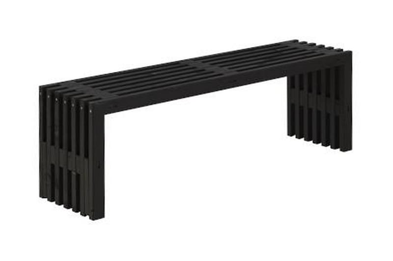 Rustik træbænk Design 138x36x45cm - sort - Udendørs bænk & havebænk