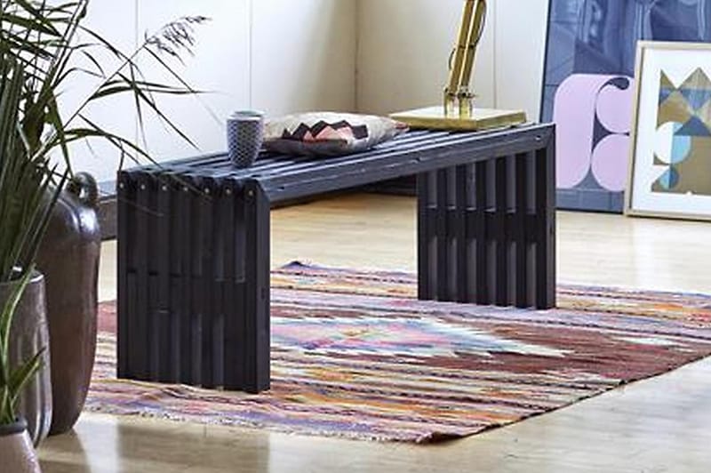 Rustik træbænk Design 138x36x45cm - sort - Havemøbler - Havesofaer & bænke - Udendørs bænk & havebænk