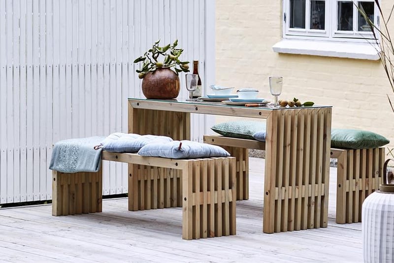 Rustik træbænk Design 138x36x45cm - Havemøbler - Havesofaer & bænke - Udendørs bænk & havebænk