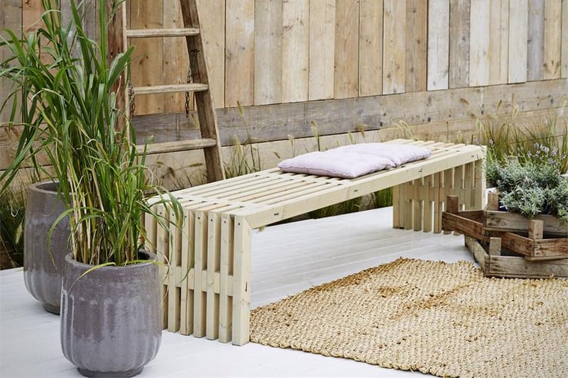 Rustik træbænk Design 218x49x45cm - Havemøbler - Havesofaer & bænke - Udendørs bænk & havebænk