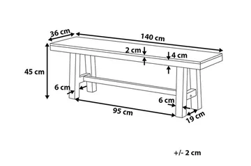 Scania Havebænk 140 cm - Træ / natur - Havemøbler - Havesofaer & bænke - Udendørs bænk & havebænk