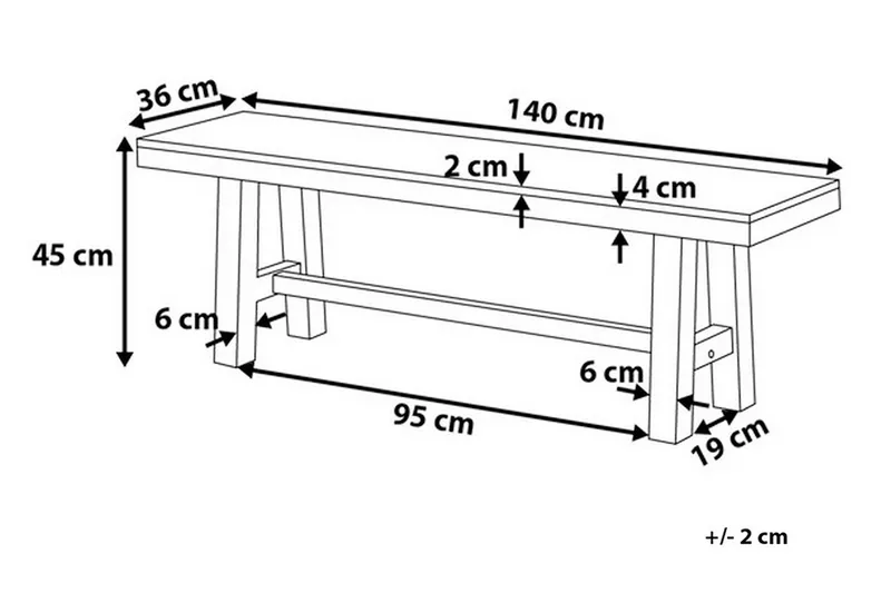 Scania Havebænk 140 cm - Træ / natur - Havemøbler - Havesofaer & bænke - Udendørs bænk & havebænk