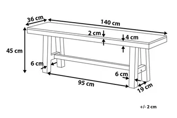 Scania Havebænk 140 cm - Træ / natur - Havemøbler - Havesofaer & bænke - Udendørs bænk & havebænk