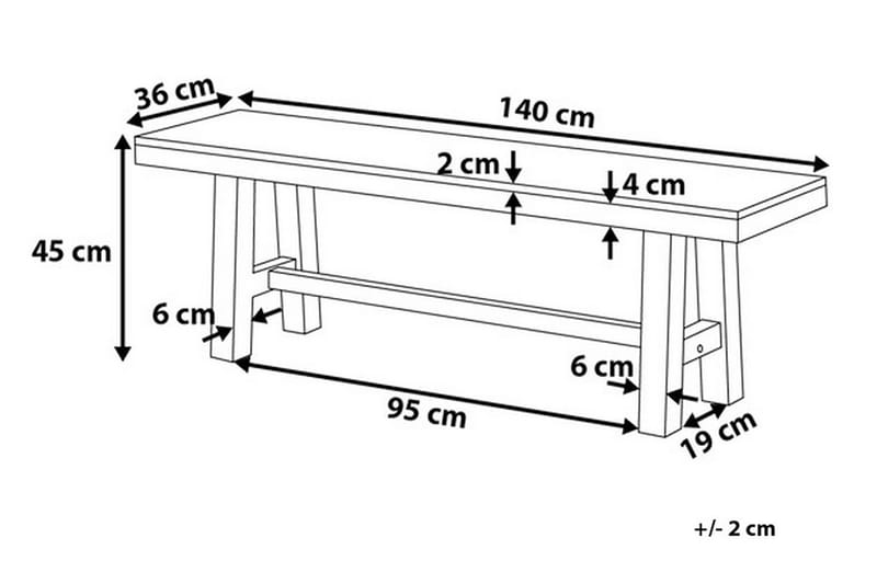 Scania Havebænk 140 cm - Træ / natur - Havemøbler - Havesofaer & bænke - Udendørs bænk & havebænk