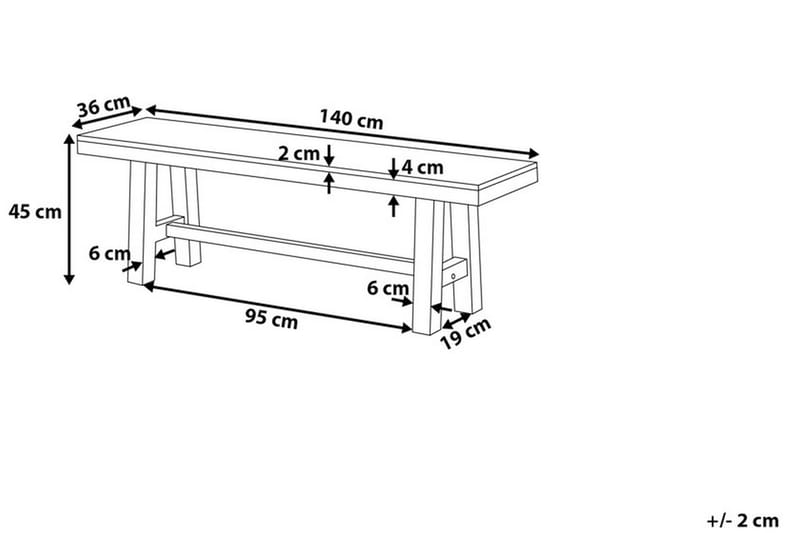 Scania Havebænk 140 cm - Træ / natur - Havemøbler - Havesofaer & bænke - Udendørs bænk & havebænk