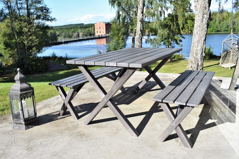 Spisebordssæt Scottsdale 150 cm + 4 Kungshamn Stol Shabby Ch - KWA - Havemøbler - Havesofaer & bænke - Udendørs bænk & havebænk