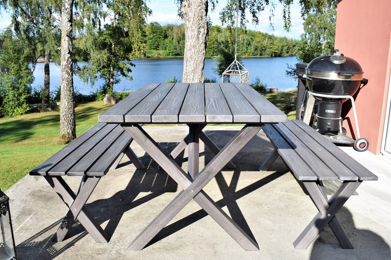 Spisebordssæt Scottsdale 150 cm + 4 Kungshamn Stol Shabby Ch - KWA - Havemøbler - Havesofaer & bænke - Udendørs bænk & havebænk