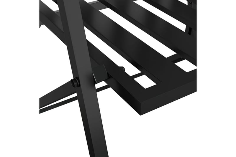 beBasic 2-personers havebænk 137 cm foldbar stål sort - Sort - Udendørs bænk & havebænk