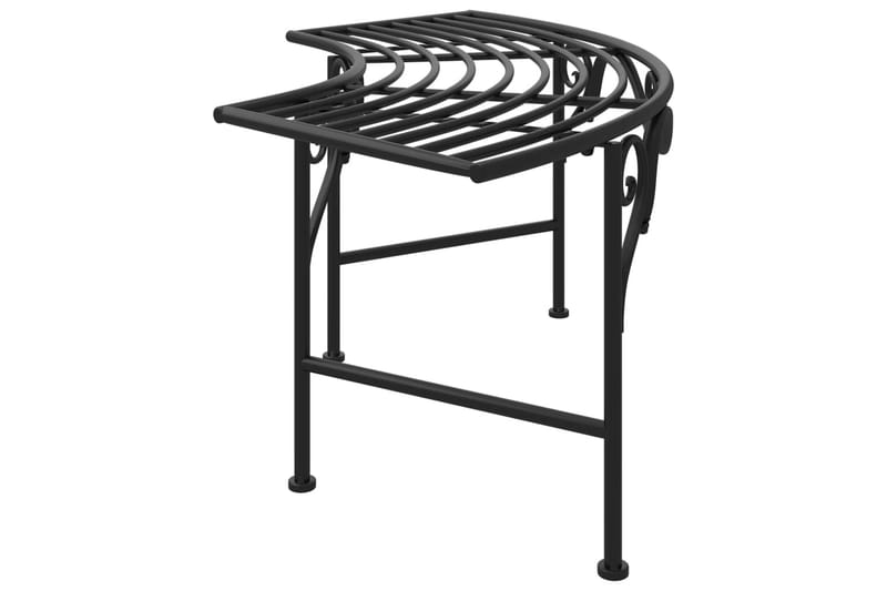 beBasic bænk til træ 113 cm stål sort - Sort - Havemøbler - Havesofaer & bænke - Udendørs bænk & havebænk